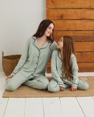 Mother – Daughter Button Pajama Set