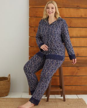Kadın Büyük Beden Düğmeli Polar Pijama Takımı