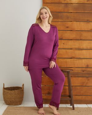 Kadın Büyük Beden Viskon Pijama Takımı