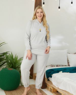 Kadın Büyük Beden Polar Pijama Takımı